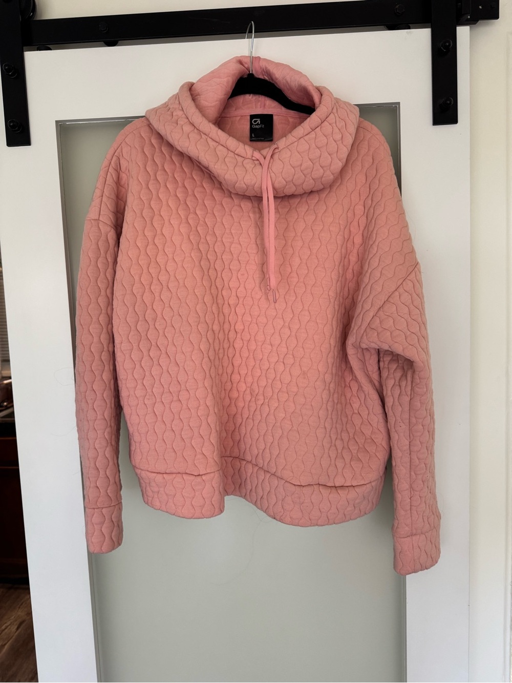 Cozy GapFit Quilted Pink Funnel Neck Sweater